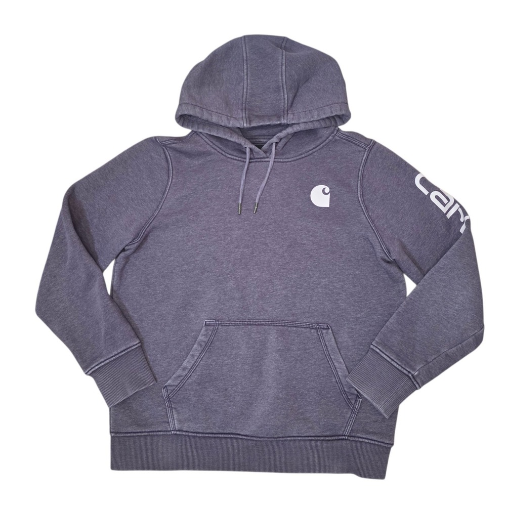 Carhartt Womens M Purple Clarksburg Logo Relaxed Fit Hoodie